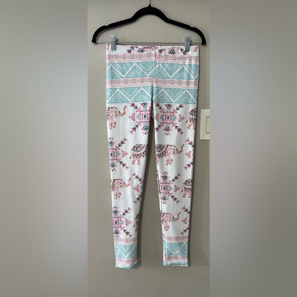House of Flynn Elephant Aztec Print Leggings Boho Festival Yoga Pants Size M